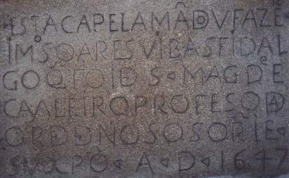 Inscri&ccedil;&atilde;o em Capela da Igreja